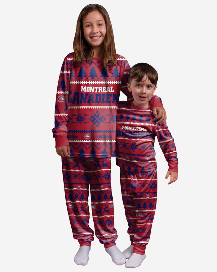 Montreal Canadiens Youth Family Holiday Pajamas FOCO 4 - FOCO.com