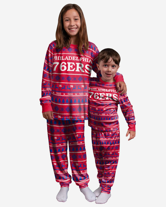 Philadelphia 76ers Youth Family Holiday Pajamas FOCO 8 (S) - FOCO.com