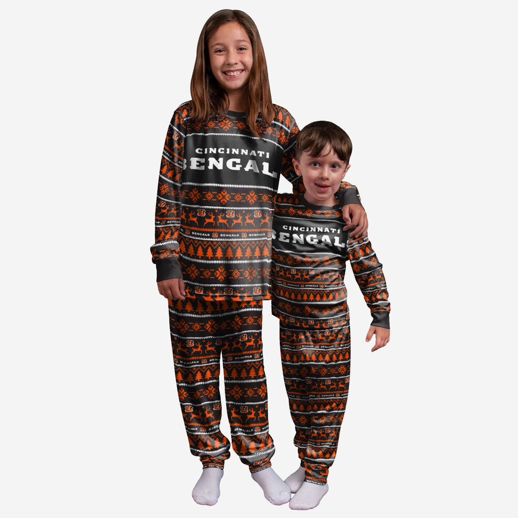 Cincinnati Bengals Youth Family Holiday Pajamas FOCO 8 (S) - FOCO.com