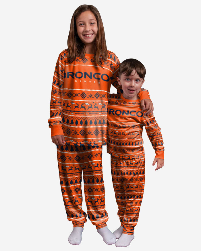 Denver Broncos Youth Family Holiday Pajamas FOCO 4 - FOCO.com