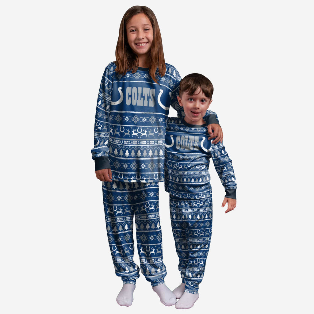 Indianapolis Colts Youth Family Holiday Pajamas FOCO 4 - FOCO.com