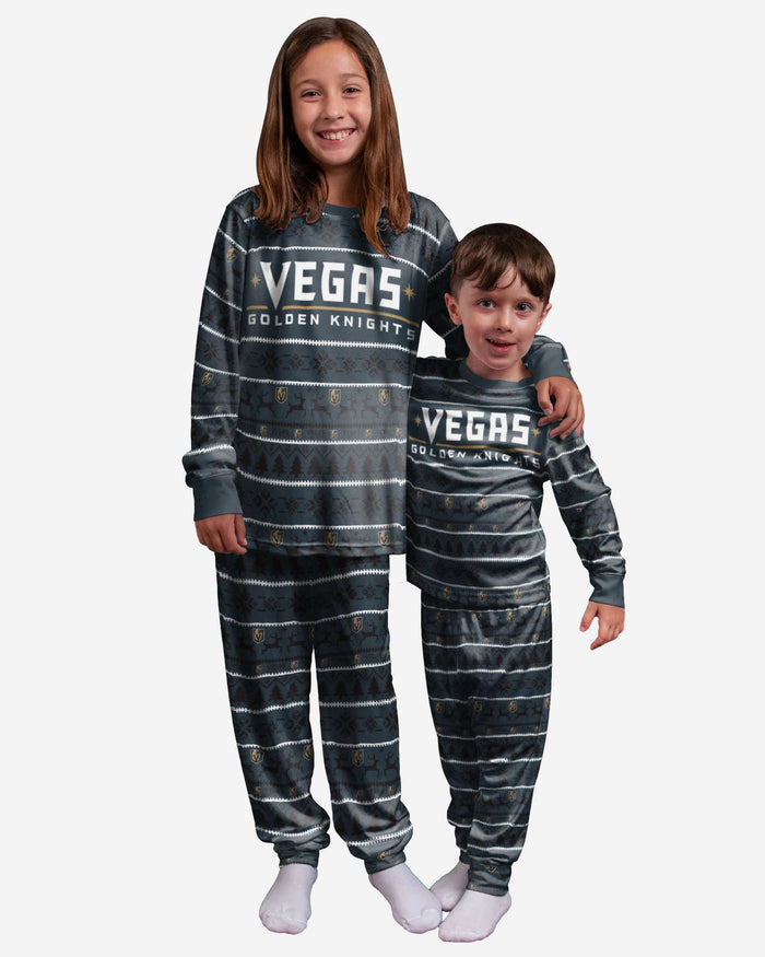 Vegas Golden Knights Youth Family Holiday Pajamas FOCO - FOCO.com