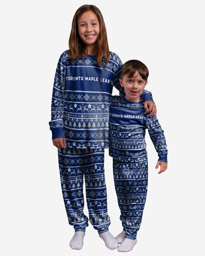 Toronto Maple Leafs Youth Family Holiday Pajamas FOCO - FOCO.com