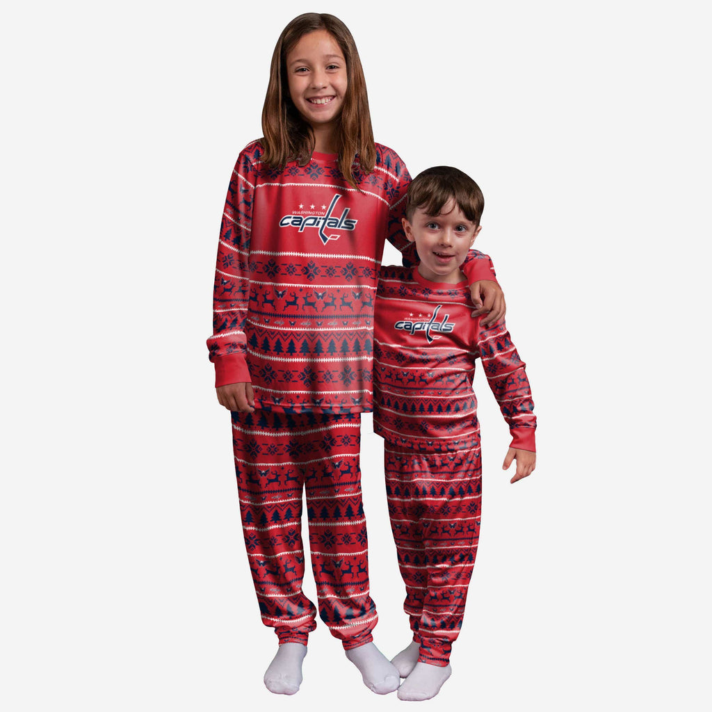 Washington Capitals Youth Family Holiday Pajamas FOCO - FOCO.com