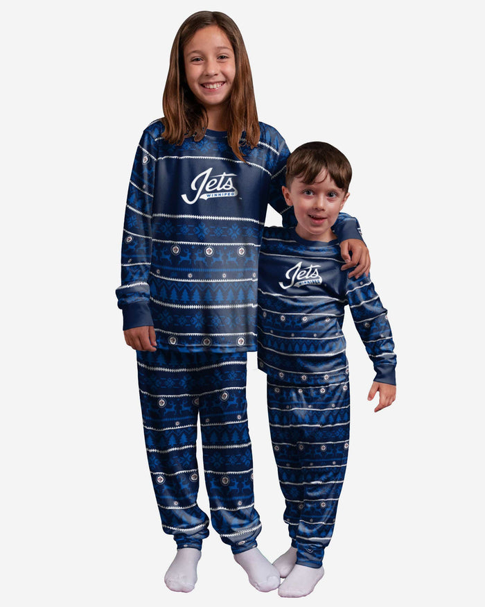 Winnipeg Jets Youth Family Holiday Pajamas FOCO - FOCO.com