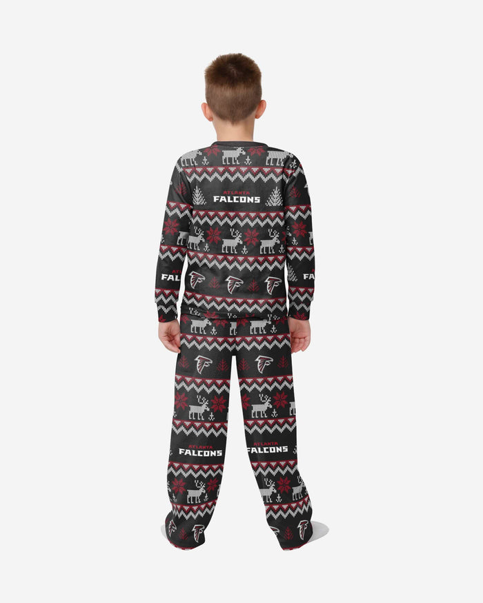 Atlanta Falcons Youth Ugly Pattern Family Holiday Pajamas FOCO - FOCO.com