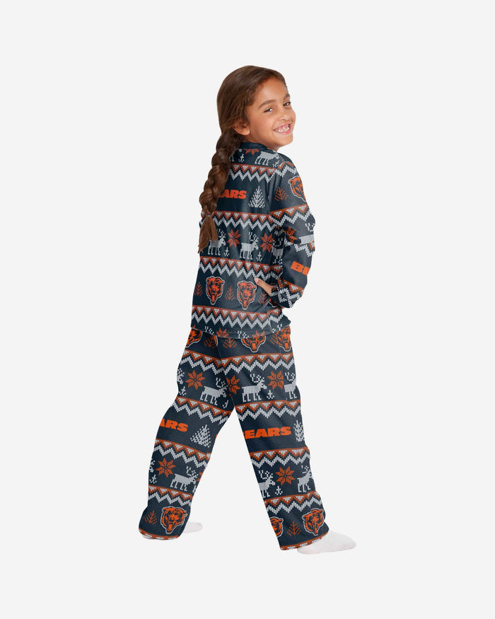 Chicago Bears Youth Ugly Pattern Family Holiday Pajamas FOCO - FOCO.com