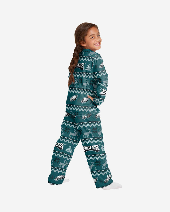 Philadelphia Eagles Youth Ugly Pattern Family Holiday Pajamas FOCO - FOCO.com