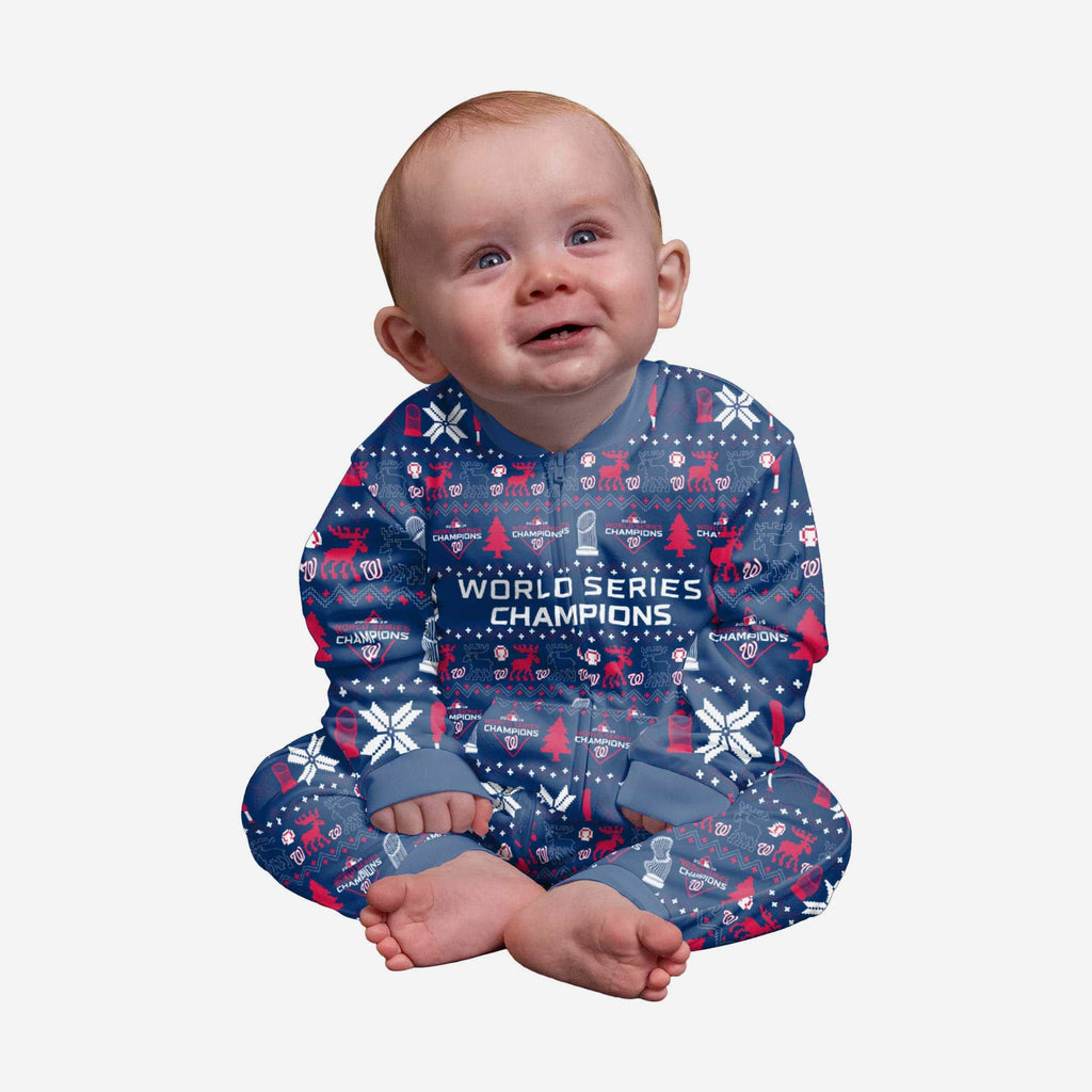 Washington Nationals 2019 World Series Champions Infant Family Holiday Pajamas FOCO 12 mo - FOCO.com