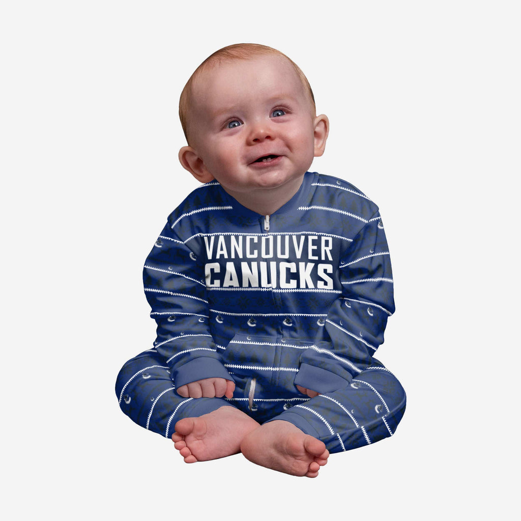 Vancouver Canucks Infant Family Holiday Pajamas FOCO 12 mo - FOCO.com