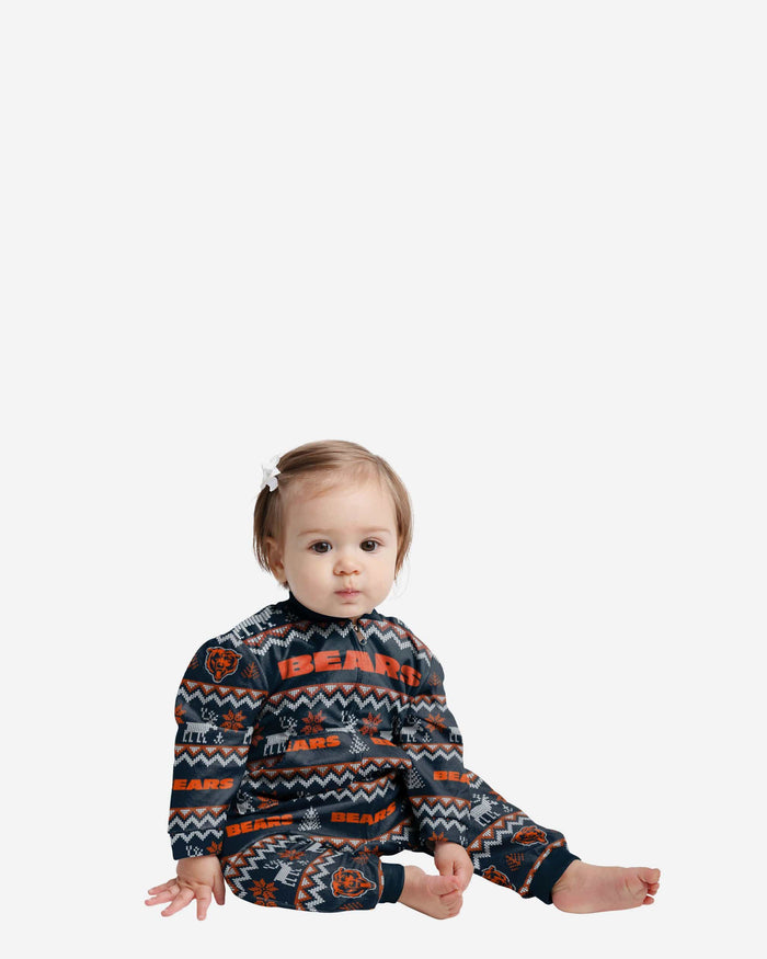 Chicago Bears Infant Ugly Pattern Family Holiday Pajamas FOCO 12 mo - FOCO.com