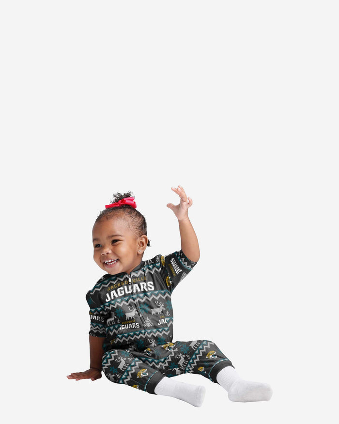 Jacksonville Jaguars Infant Ugly Pattern Family Holiday Pajamas FOCO 12 mo - FOCO.com