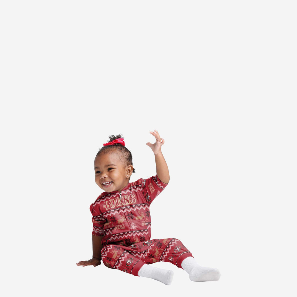 San Francisco 49ers Infant Ugly Pattern Family Holiday Pajamas FOCO 12 mo - FOCO.com