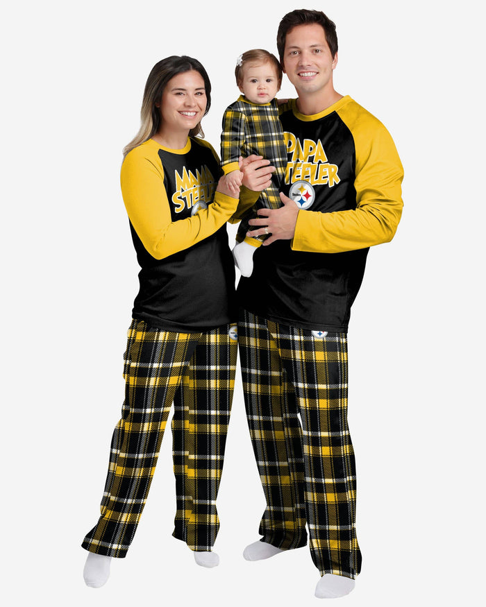 Pittsburgh Steelers Infant Plaid Family Holiday Pajamas FOCO - FOCO.com