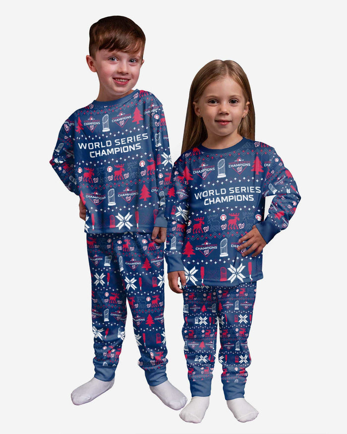 Washington Nationals 2019 World Series Champions Toddler Family Holiday Pajamas FOCO 2T - FOCO.com