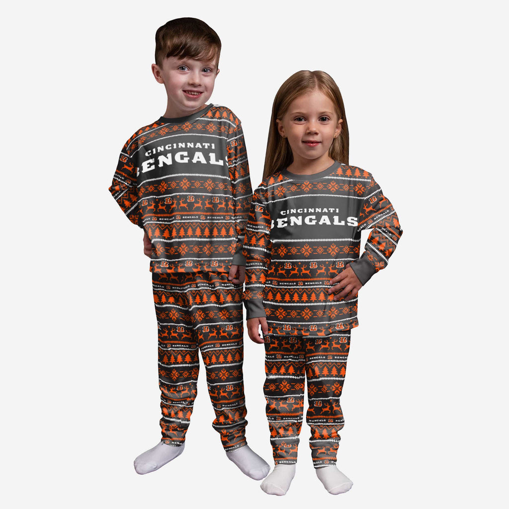 Cincinnati Bengals Toddler Family Holiday Pajamas FOCO 2T - FOCO.com