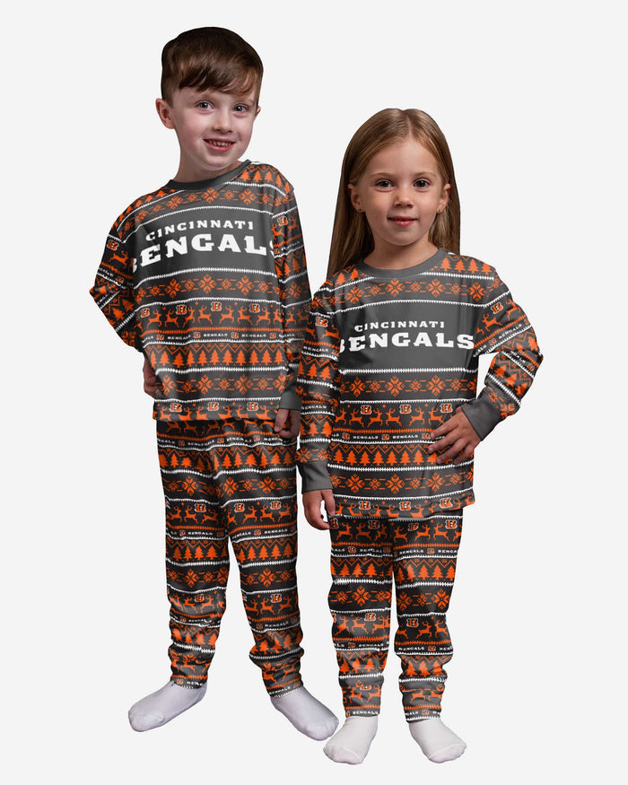 Cincinnati Bengals Toddler Family Holiday Pajamas FOCO 2T - FOCO.com