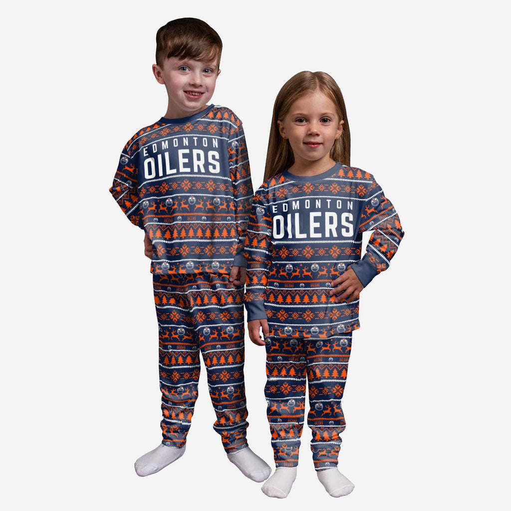 Edmonton Oilers Toddler Family Holiday Pajamas FOCO 2T - FOCO.com