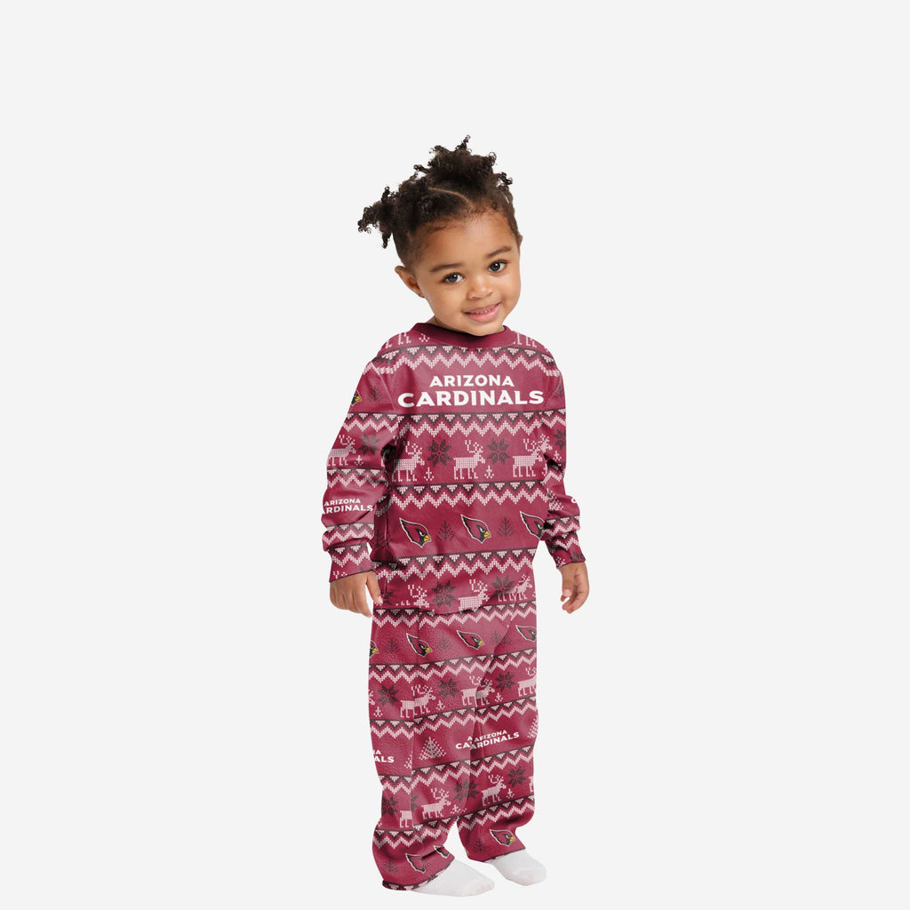 Arizona Cardinals Toddler Ugly Pattern Family Holiday Pajamas FOCO 2T - FOCO.com