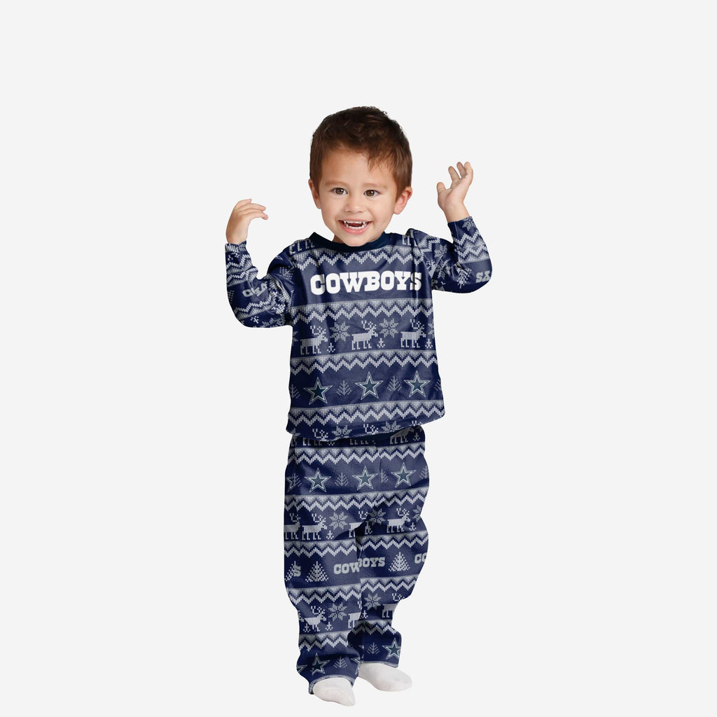 Dallas Cowboys Toddler Ugly Pattern Family Holiday Pajamas FOCO 2T - FOCO.com