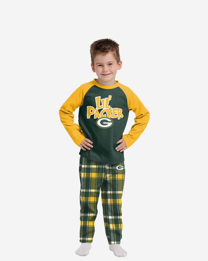 Green Bay Packers Toddler Plaid Family Holiday Pajamas FOCO 2T - FOCO.com