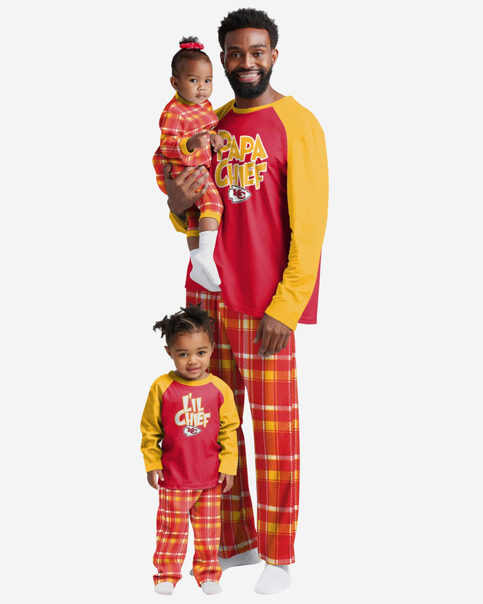 Kansas City Chiefs Toddler Plaid Family Holiday Pajamas FOCO - FOCO.com