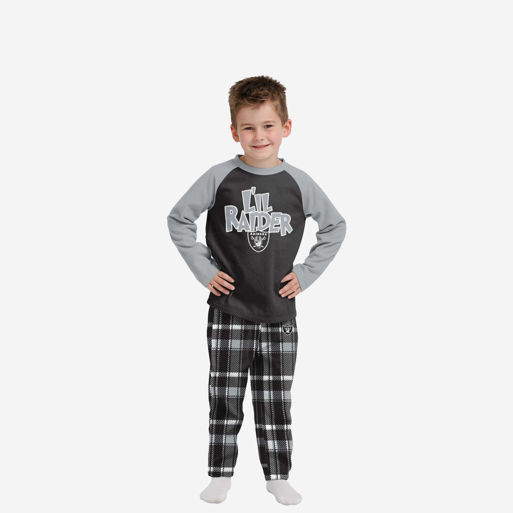 Las Vegas Raiders Toddler Plaid Family Holiday Pajamas FOCO 2T - FOCO.com