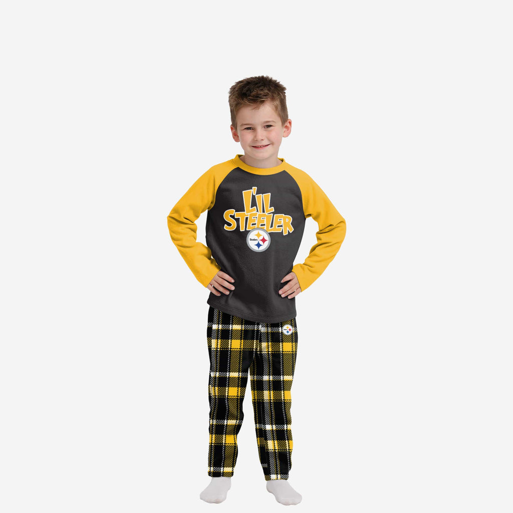 Pittsburgh Steelers Toddler Plaid Family Holiday Pajamas FOCO 2T - FOCO.com