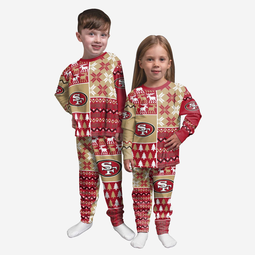 San Francisco 49ers Toddler Busy Block Family Holiday Pajamas FOCO 2T - FOCO.com