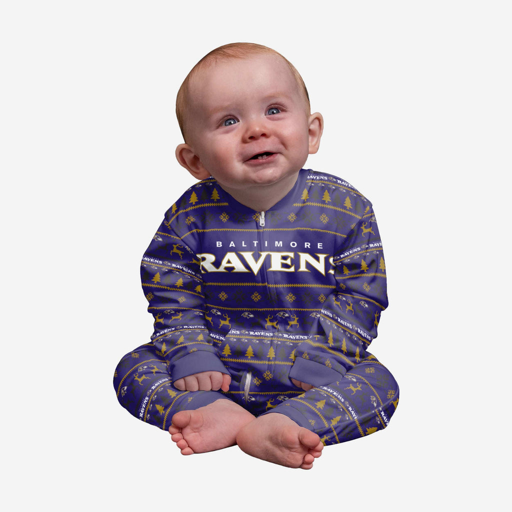 Baltimore Ravens Infant Family Holiday Pajamas FOCO 12 mo - FOCO.com