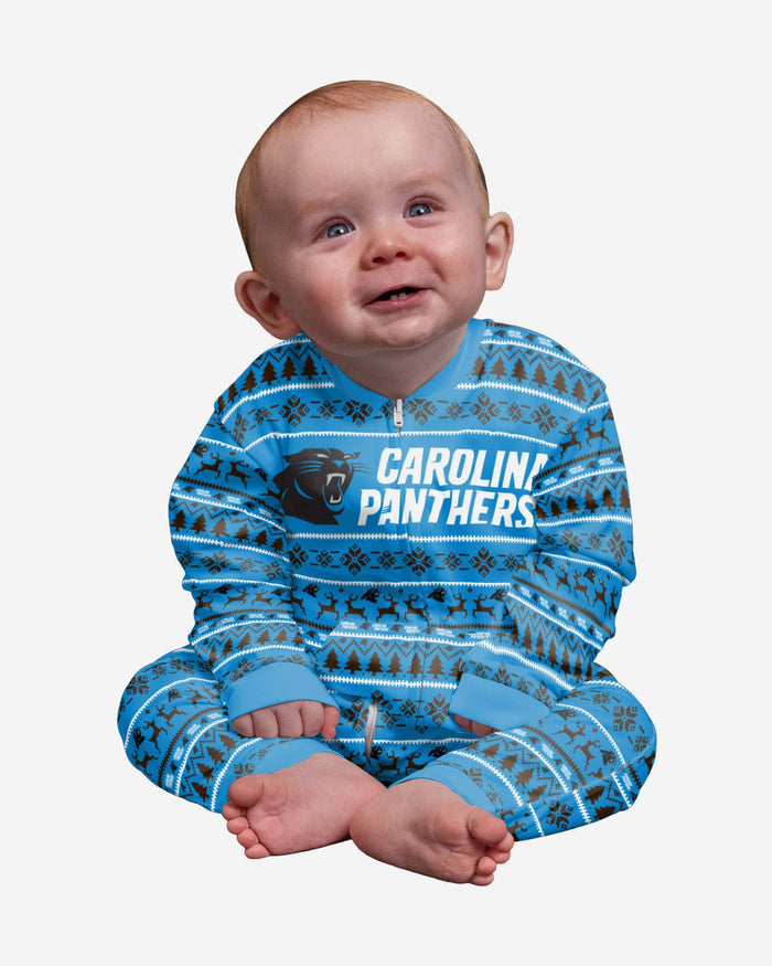 Carolina Panthers Infant Family Holiday Pajamas FOCO 12 mo - FOCO.com