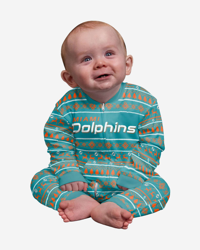 Miami Dolphins Infant Family Holiday Pajamas FOCO 12 mo - FOCO.com