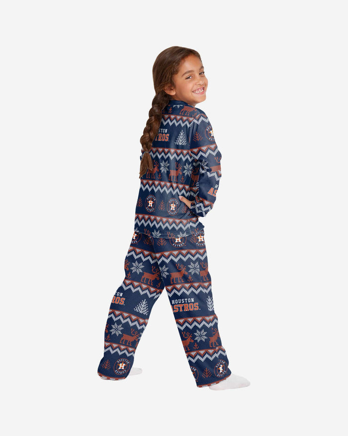 Houston Astros Youth Ugly Pattern Family Holiday Pajamas FOCO - FOCO.com