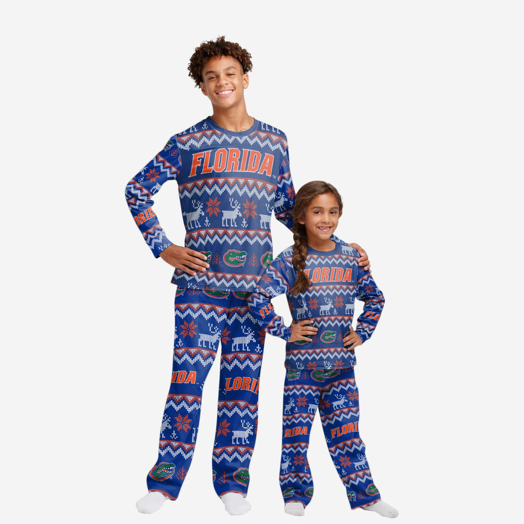 Florida Gators Youth Ugly Pattern Family Holiday Pajamas FOCO 4 - FOCO.com