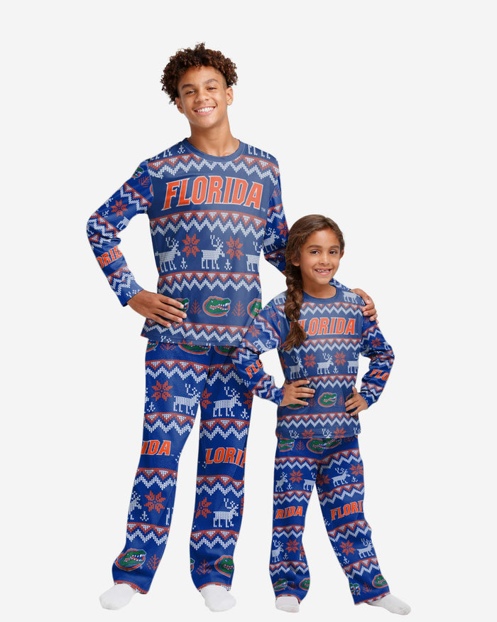 Florida Gators Youth Ugly Pattern Family Holiday Pajamas FOCO 4 - FOCO.com