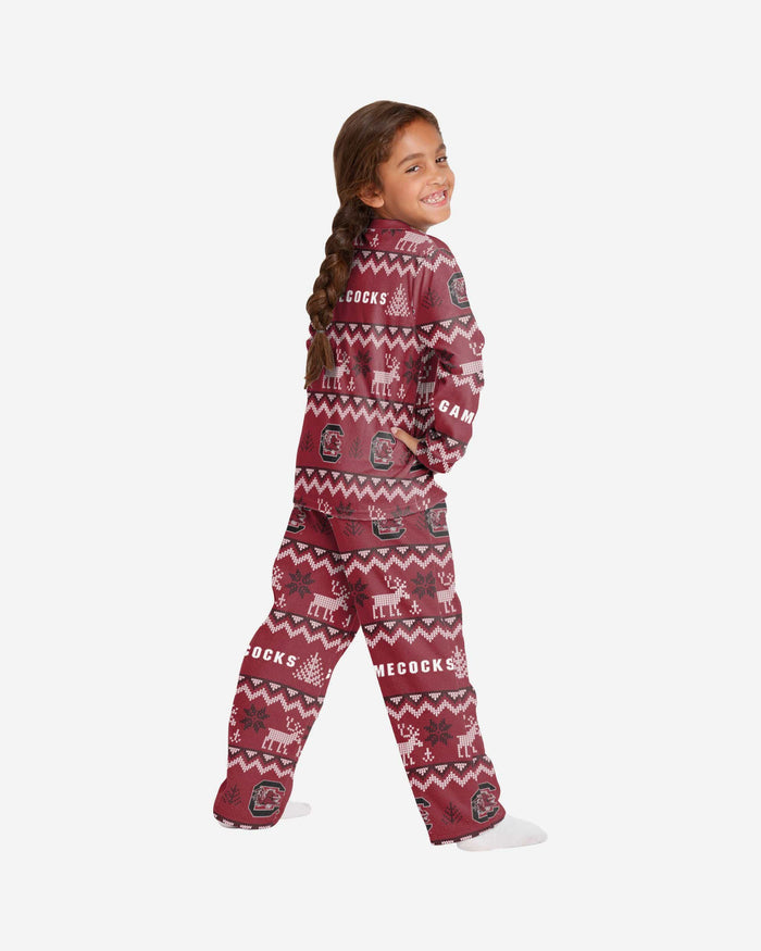 South Carolina Gamecocks Youth Ugly Pattern Family Holiday Pajamas FOCO - FOCO.com