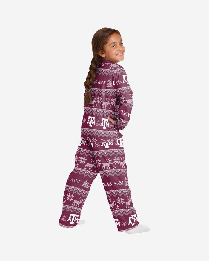 Texas A&M Aggies Youth Ugly Pattern Family Holiday Pajamas FOCO - FOCO.com