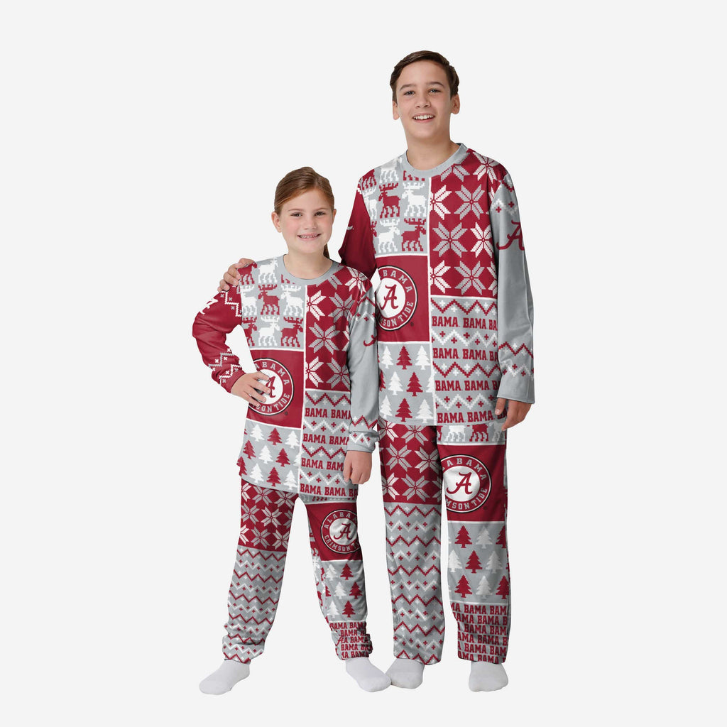 Alabama Crimson Tide Youth Busy Block Family Holiday Pajamas FOCO 4 - FOCO.com