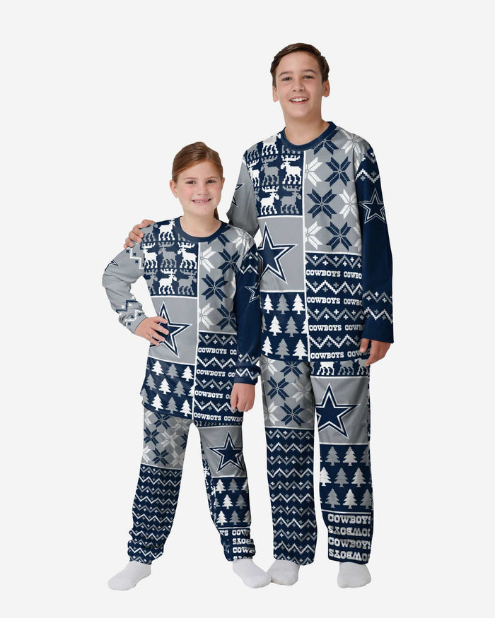 Dallas Cowboys Youth Busy Block Family Holiday Pajamas FOCO 4 - FOCO.com