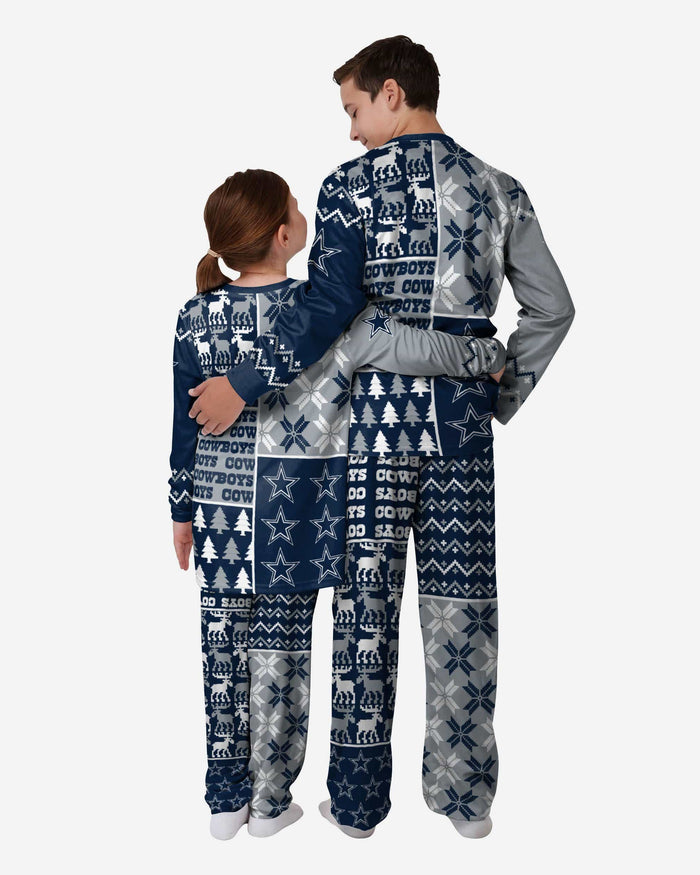 Dallas Cowboys Youth Busy Block Family Holiday Pajamas FOCO - FOCO.com