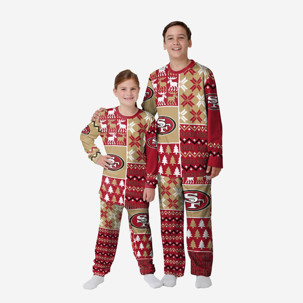 San Francisco 49ers Youth Busy Block Family Holiday Pajamas FOCO 4 - FOCO.com