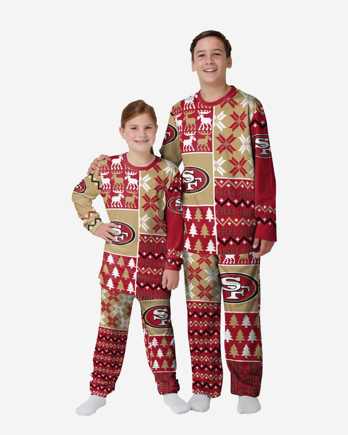 San Francisco 49ers Youth Busy Block Family Holiday Pajamas FOCO 4 - FOCO.com