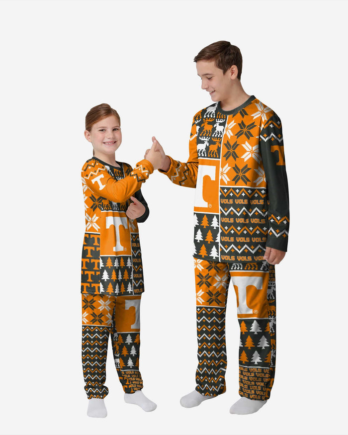 Tennessee Volunteers Youth Busy Block Family Holiday Pajamas FOCO 4 - FOCO.com