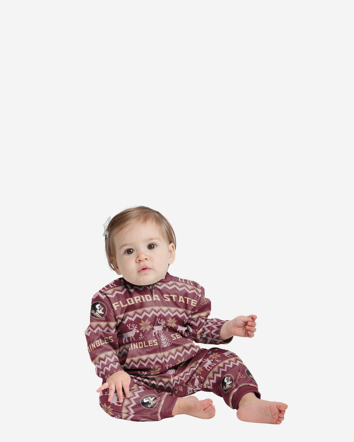 Florida State Seminoles Infant Ugly Pattern Family Holiday Pajamas FOCO 12 mo - FOCO.com