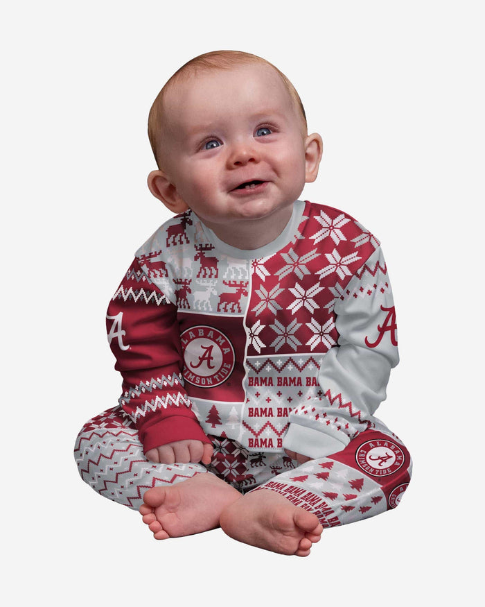 Alabama Crimson Tide Infant Busy Block Family Holiday Pajamas FOCO 12 mo - FOCO.com