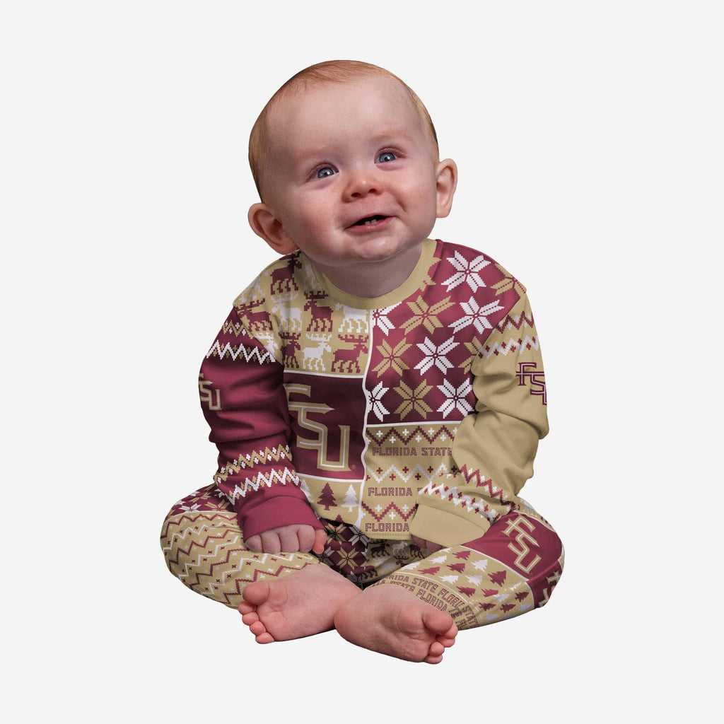 Florida State Seminoles Infant Busy Block Family Holiday Pajamas FOCO 12 mo - FOCO.com