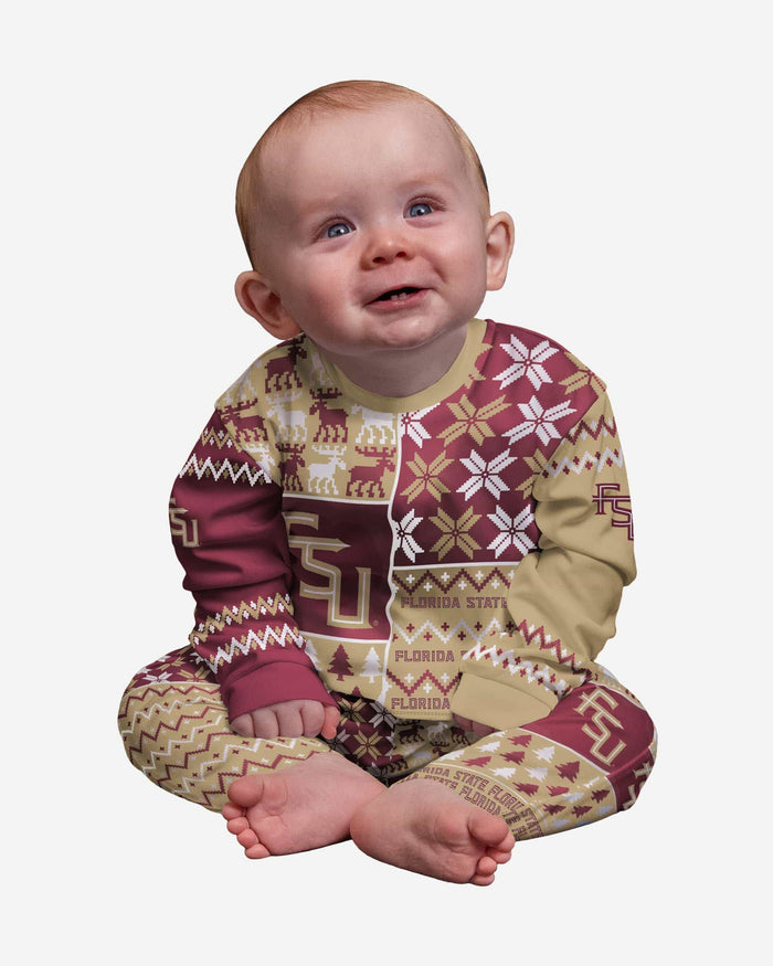 Florida State Seminoles Infant Busy Block Family Holiday Pajamas FOCO 12 mo - FOCO.com
