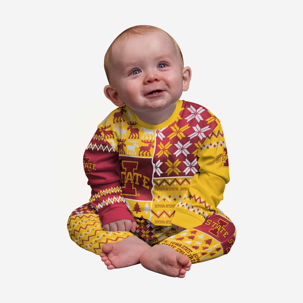 Iowa State Cyclones Infant Busy Block Family Holiday Pajamas FOCO 12 mo - FOCO.com