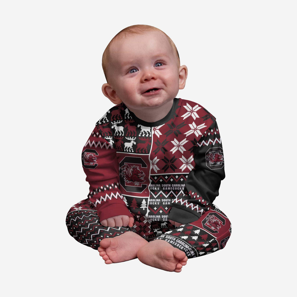 South Carolina Gamecocks Infant Busy Block Family Holiday Pajamas FOCO 12 mo - FOCO.com