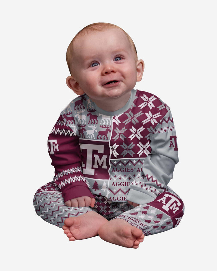 Texas A&M Aggies Infant Busy Block Family Holiday Pajamas FOCO 12 mo - FOCO.com